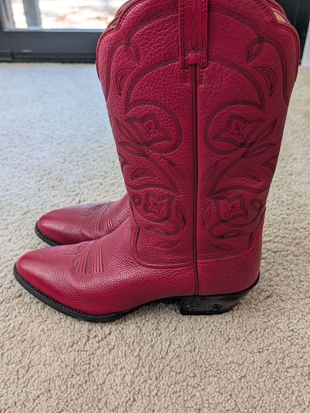 Ariat heritage Women's Red Embroidered Leather Cowboy Boots